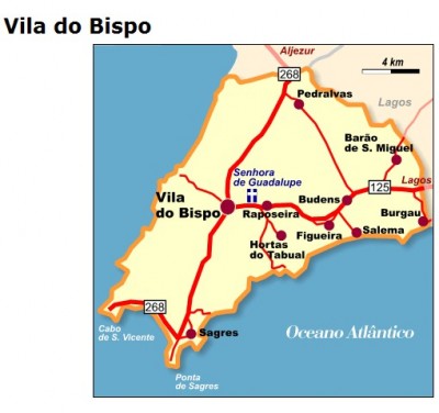 Mapa do Concelho de Vila do Bispo