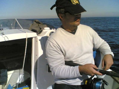 Mario em acção de pesca