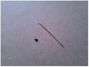 Agulha e stopper usado
